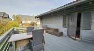 Schönes Blockhaus mit großem Garten, Garage und 2 Balkonen in ruhiger Hunsrücklage - Terrasse OG