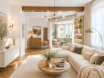 Einfamilienhaus mit Garage, und 2 Terrassen im Ortskern von Pünderich - Gestaltungsvorschlag KI Wohnzimmer OG
