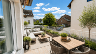 Einfamilienhaus mit Garage, und 2 Terrassen im Ortskern von Pünderich - Gestaltungsvorschlag KI Terrasse