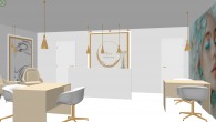 Frisch renoviertes Gewerbeobjekt in bester Lage – ideal für Beauty, Einzelhandel oder Gastronomie. - Gestaltungsvorschlag Beauty-Salon Ansicht