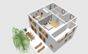 Perfektes Einfamilienhaus mit Garten und Garage - DG 3D