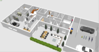 Barrierefreies Wohnen mit Moselblick, Garten und Garagen in bester Lage von Burg - Grundriss 3D